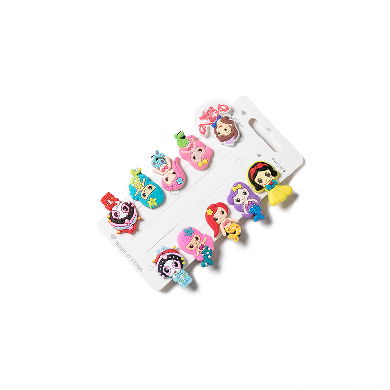 Children's hairpin soft glue headdress combination set baby princess bangs broken hairpin bb clip 10-piece set spot wholesale - image 5