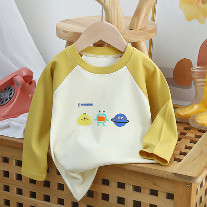 Children's Long-Sleeved T-Shirt Pure Cotton New Baby Base Layer Knitwear Boy Autumn Clothing K-Style 1-Year-Old Kidsren's Clothing Wholesale - image 1