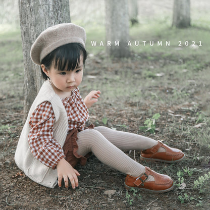 2023 New Girls' Combed Cotton Leggings for Baby Spring and Autumn Korean Princess Solid Color Double Needle Children's Pantyhose - image 4