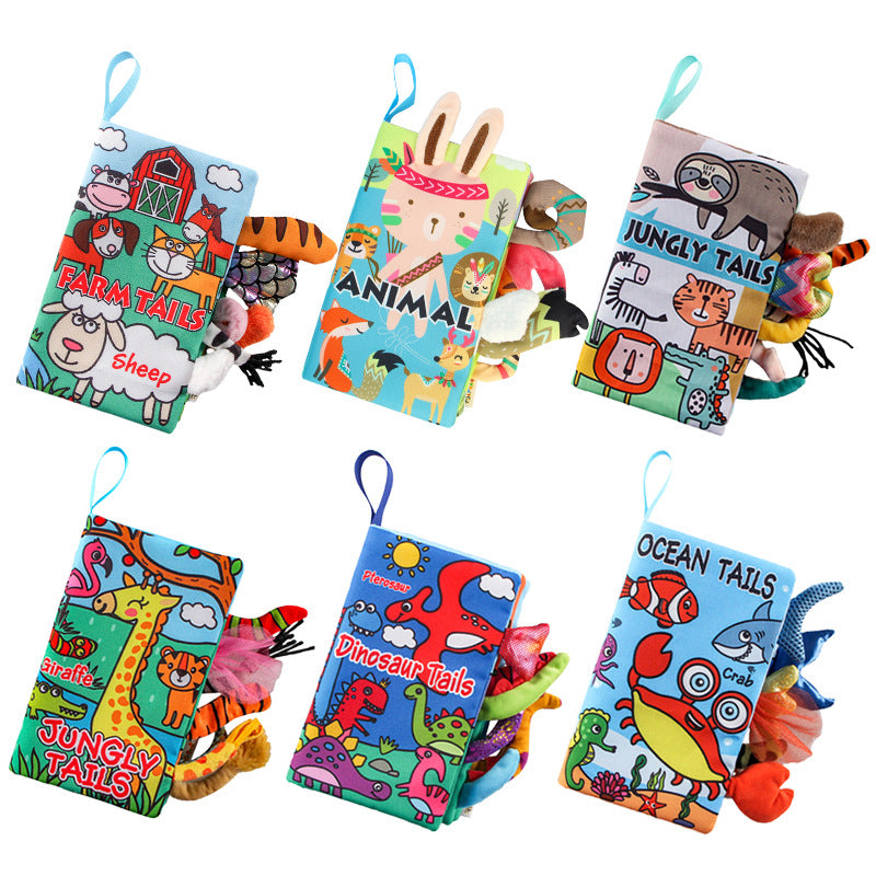 New Animal Tail Cloth Book Baby Enlightenment Early Teaching 0-1 Year Old Toy Baby Cloth Book in stock - image 1