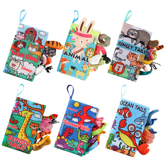 New Animal Tail Cloth Book Baby Enlightenment Early Teaching 0-1 Year Old Toy Baby Cloth Book in stock - image 1
