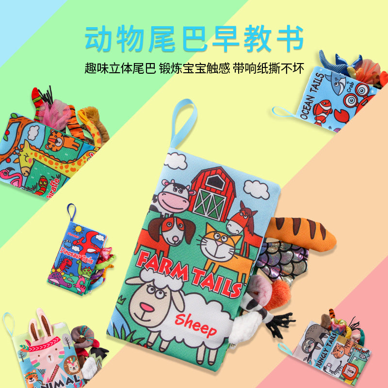 New Animal Tail Cloth Book Baby Enlightenment Early Teaching 0-1 Year Old Toy Baby Cloth Book in stock - image 4