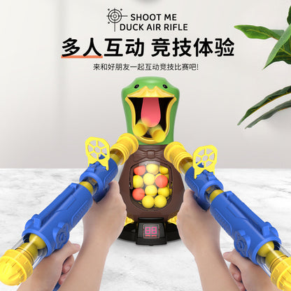 Shake the sound net red hit me duck children's toys parent-child interactive shooting toys light sound effect boy soft bullet gun - image 4