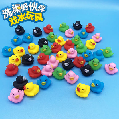 Children's water play small yellow duck color Mini small duck vinyl soft rubber pinch call small duck bath toy - image 1