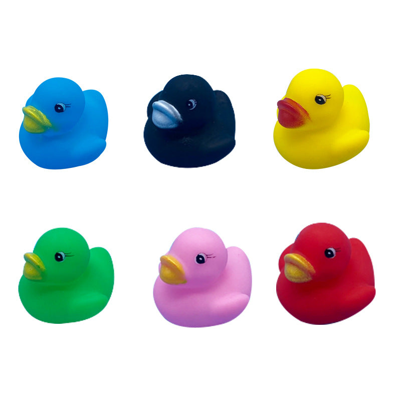 Children's water play small yellow duck color Mini small duck vinyl soft rubber pinch call small duck bath toy - image 3