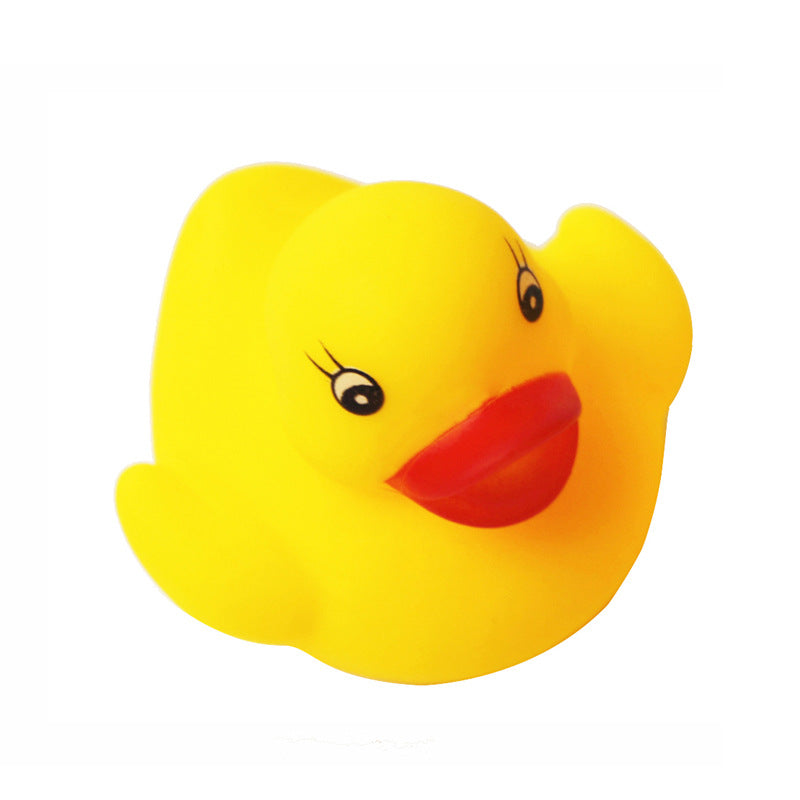 Children's water play small yellow duck color Mini small duck vinyl soft rubber pinch call small duck bath toy - image 5