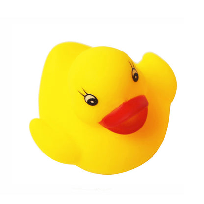 Children's water play small yellow duck color Mini small duck vinyl soft rubber pinch call small duck bath toy - image 5