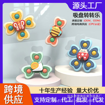 Cross-border new baby sucker turn turn music baby cartoon fingertip gyro tooth glue bathroom bath turn music toys - image 1