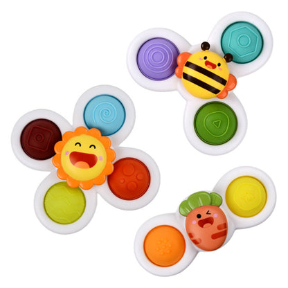 Cross-border new baby sucker turn turn music baby cartoon fingertip gyro tooth glue bathroom bath turn music toys - image 3