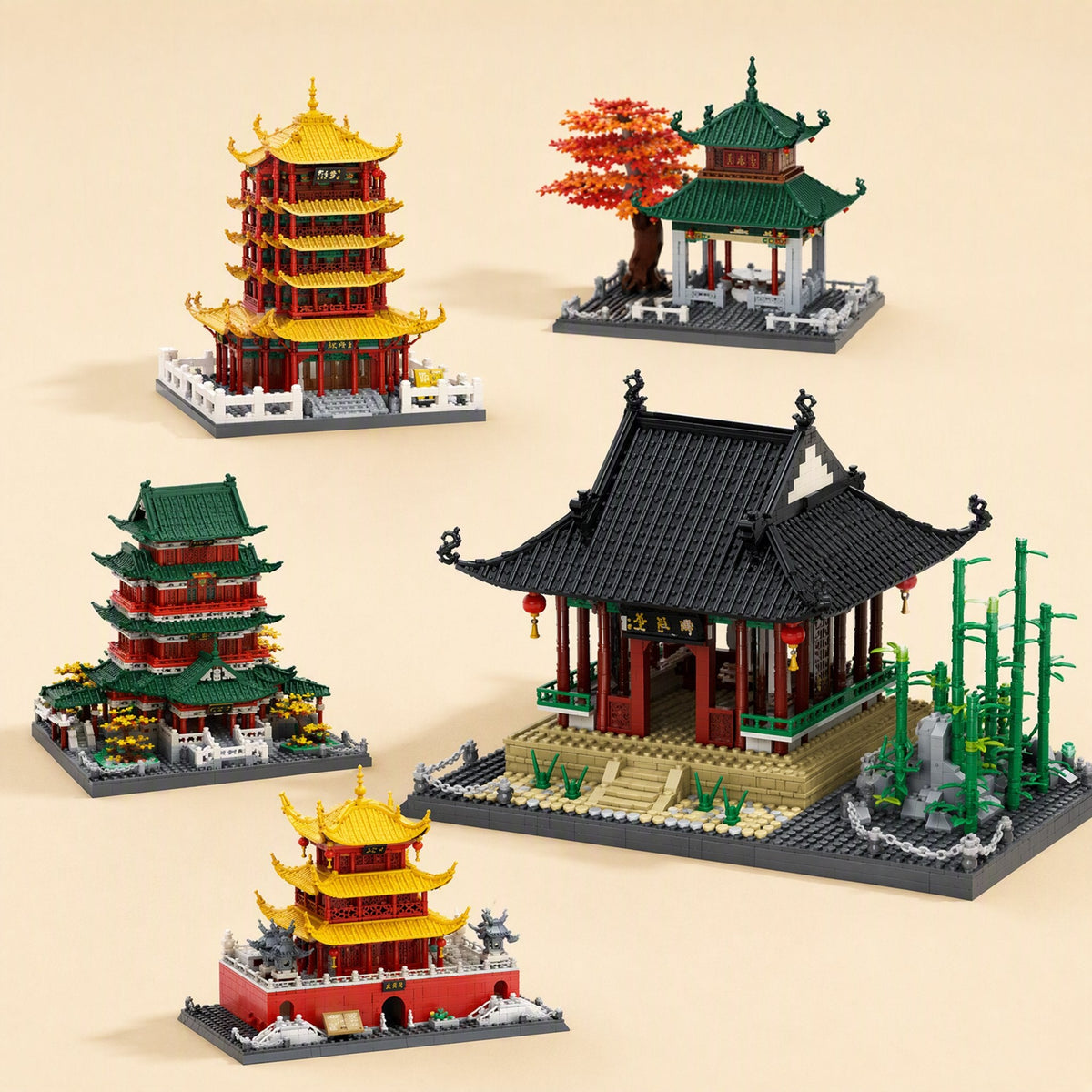 Small-particle educational building blocks with a Chinese architecture theme - view 2
