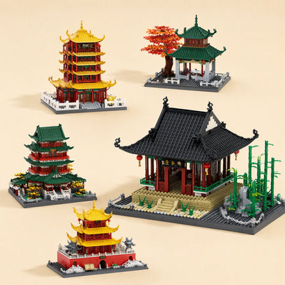 Small-particle educational building blocks with a Chinese architecture theme - view 2