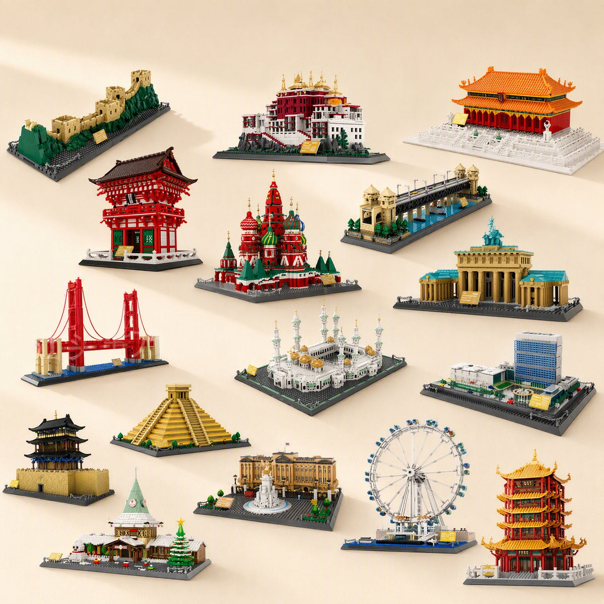 Small-particle educational building blocks with a Chinese architecture theme - view 3