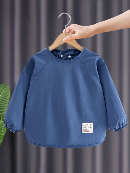 Baby's Overalls Autumn and Winter Children's Long-Sleeved Waterproof Anti-Dressing Baby's Dining Bib Boys and Girls Outer Wear Anti-Dirty Apron - image 2