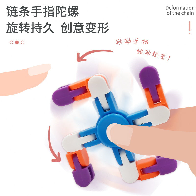 Variety of Fingertip Spinner, Decompression Chain Spinner, Family Game, 3-Section Bicycle Chain Spinner, Decompression Toy - image 2