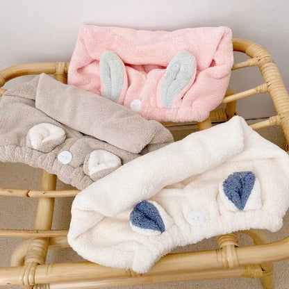 [free shipping] zooie children's shower cap baby bathing swimming cartoon quick-drying absorbent hair band open hair cap - image 4