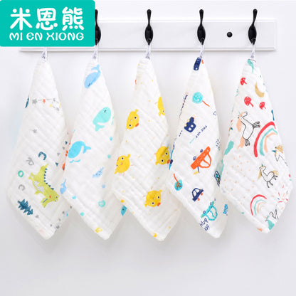 Cotton small square six-layer high density gauze towel newborn baby saliva towel baby wash face towel wholesale - image 1