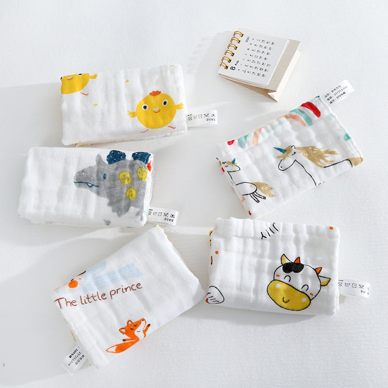 Cotton small square six-layer high density gauze towel newborn baby saliva towel baby wash face towel wholesale - image 4