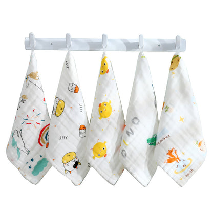 Cotton small square six-layer high density gauze towel newborn baby saliva towel baby wash face towel wholesale - image 5