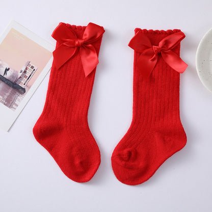 2021 New 1 year old baby socks long tube knee bow socks Spanish style INS Princess socks girls socks - image 1