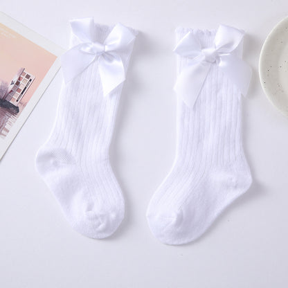 2021 New 1 year old baby socks long tube knee bow socks Spanish style INS Princess socks girls socks - image 4