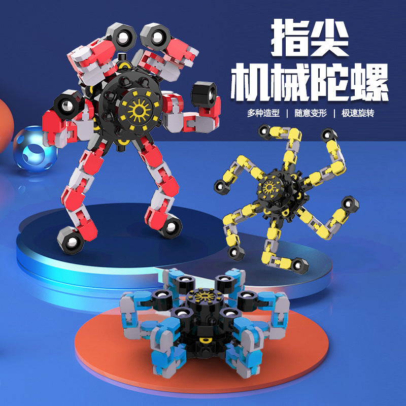 New Decompression Fingertip Mechanical Gyro Decompression Finger Gyro Luminous Gyro Deformation Cross-Border Toy Douyin Same Style - image 1