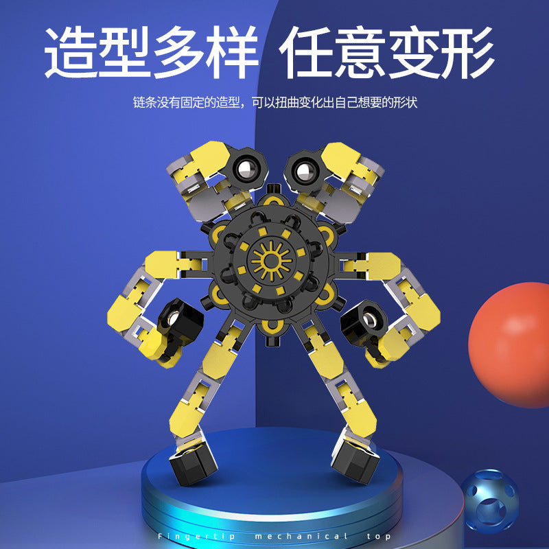 New Decompression Fingertip Mechanical Gyro Decompression Finger Gyro Luminous Gyro Deformation Cross-Border Toy Douyin Same Style - image 3