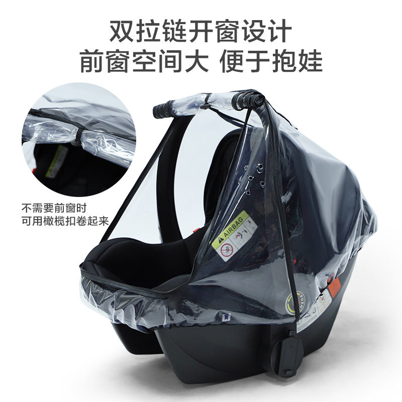 Factory direct EVA transparent baby seat rain cover baby stroller baby carrier rain cover dust cover - image 2
