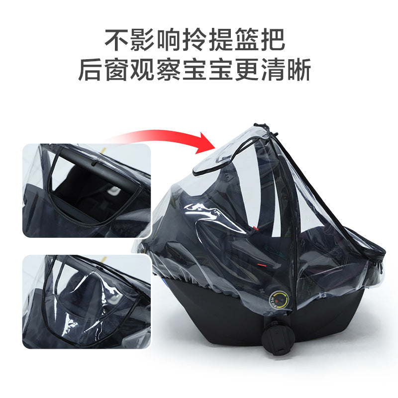 Factory direct EVA transparent baby seat rain cover baby stroller baby carrier rain cover dust cover - image 3