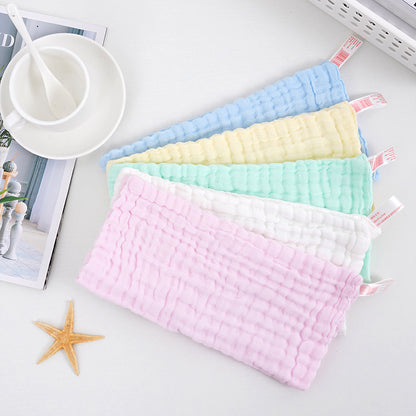 Pure cotton six-layer gauze baby square plain newborn saliva towel baby small towel baby face towel wholesale - image 2