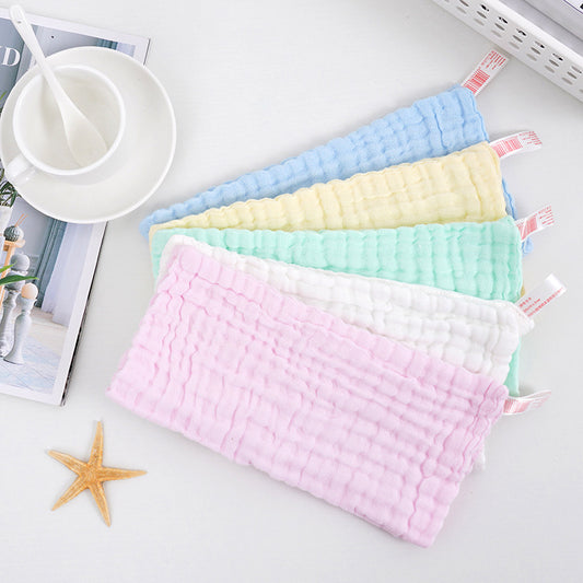 Pure cotton six-layer gauze baby square plain newborn saliva towel baby small towel baby face towel wholesale - image 2