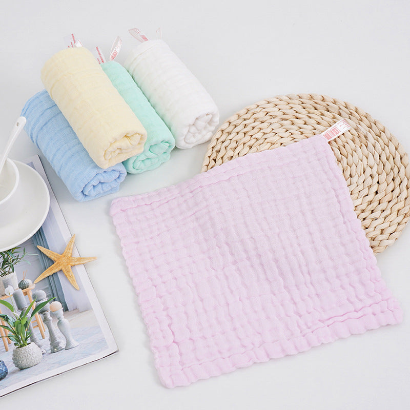 Pure cotton six-layer gauze baby square plain newborn saliva towel baby small towel baby face towel wholesale - image 3