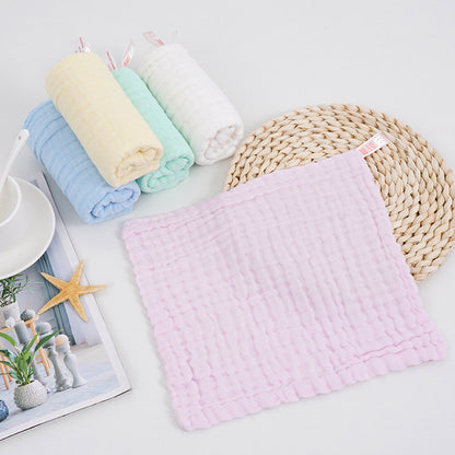 Pure cotton six-layer gauze baby square plain newborn saliva towel baby small towel baby face towel wholesale - image 3