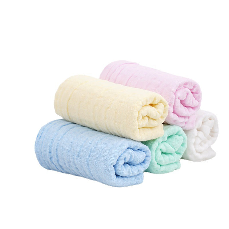 Pure cotton six-layer gauze baby square plain newborn saliva towel baby small towel baby face towel wholesale - image 5