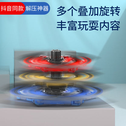 Douyin Fingertip Mechanical Cross-Border Decompression Children's Mechanical Deformation Gyro Luminous Finger Spiral Fingertip Chain Toy - image 2
