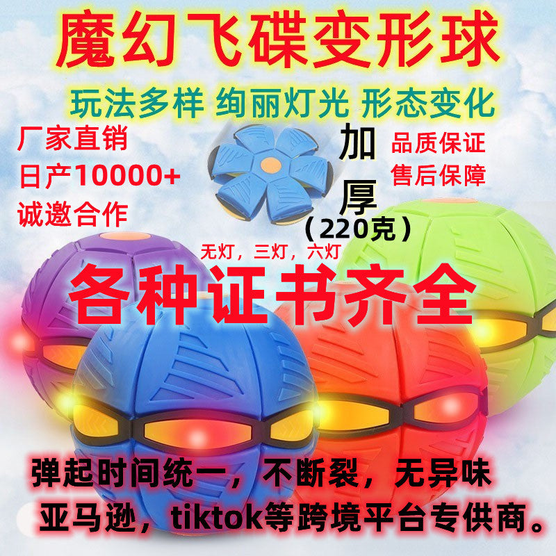 Thickened Flying Saucer Ball, Elastic Stepping Ball, Stress-Relief Toy, New Flying Disc, Foot-Stepping Deformation, Glowing Parent-Child Interactive Toy - image 1