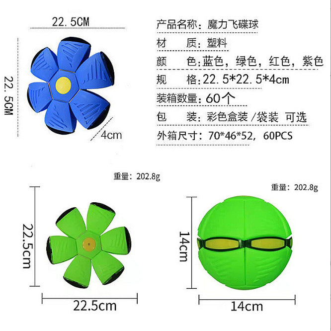 Thickened Flying Saucer Ball, Elastic Stepping Ball, Stress-Relief Toy, New Flying Disc, Foot-Stepping Deformation, Glowing Parent-Child Interactive Toy - image 2