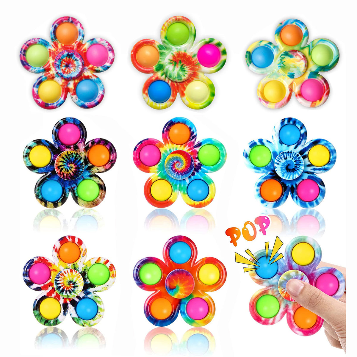 Fidget Pop Spinner Fingertip Spinner Bubble Music Uv Color Printed Finger Spinner Decompression Toy - image 1