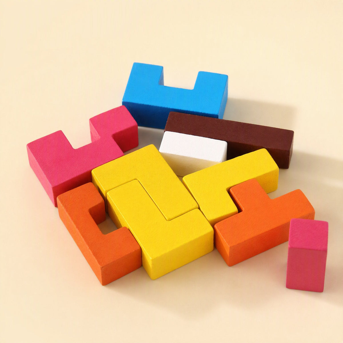 Wooden three-dimensional Tetris building block puzzle - view 2