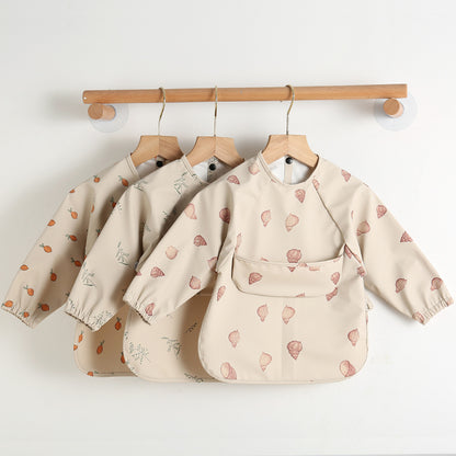 Danish children's long-sleeved pu anti-dressing baby eating clothes bib super soft waterproof baby eating bib anti-dirty feeding clothes - image 4