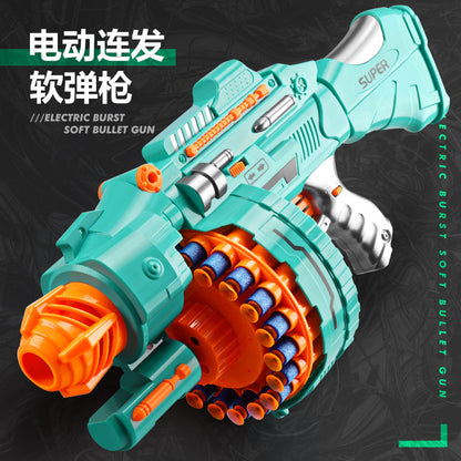 Cross-border hot sale Electric Soft Bullet Gun automatic pistol suction cup foam EVA sponge bullet blocking space gun toy - image 1