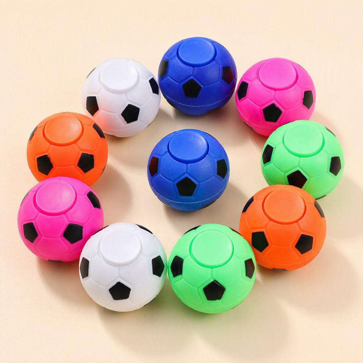 Football-shaped fingertip gyro spinning top, listed as non-electric.