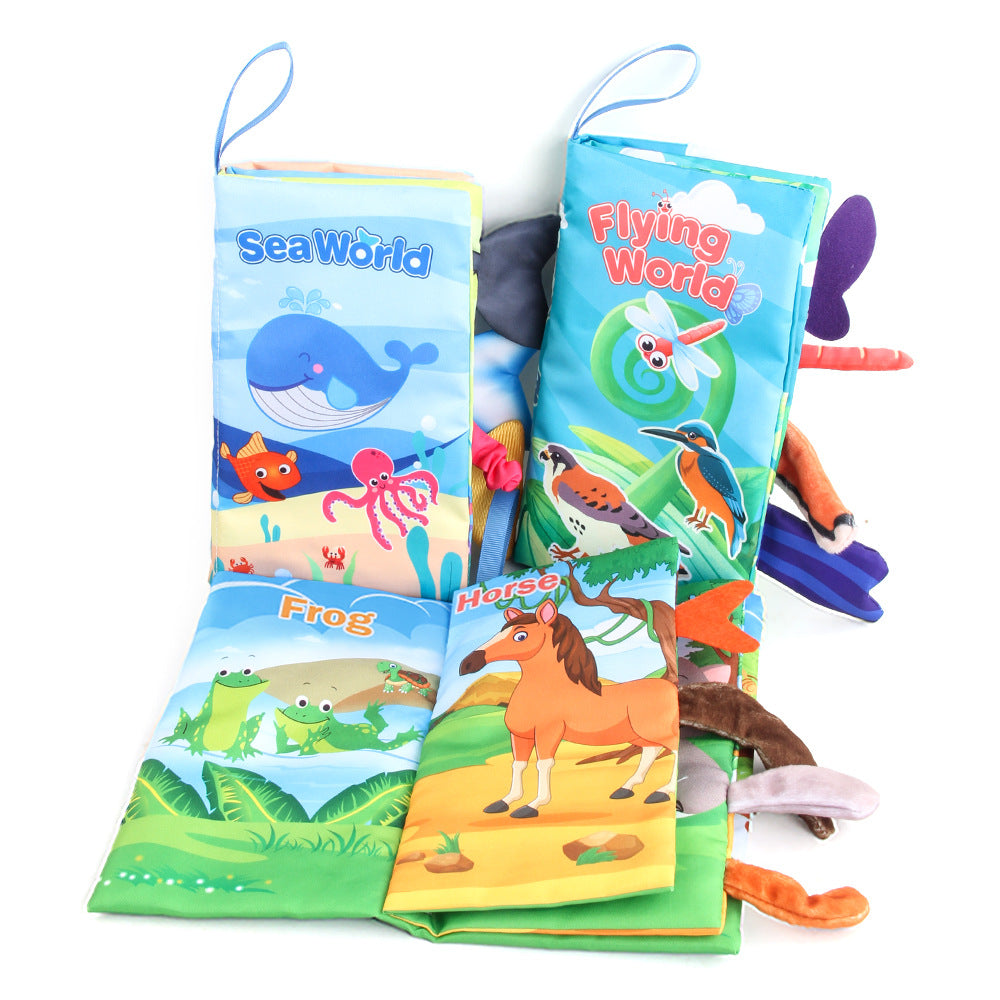 Baby's sea, land and air tail cloth book Ocean Forest flying animal Palm book early education toy with ringing paper - image 3