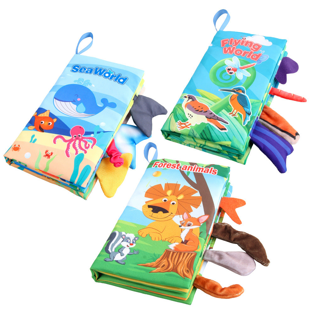 Baby's sea, land and air tail cloth book Ocean Forest flying animal Palm book early education toy with ringing paper - image 4
