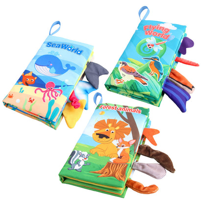 Baby's sea, land and air tail cloth book Ocean Forest flying animal Palm book early education toy with ringing paper - image 4