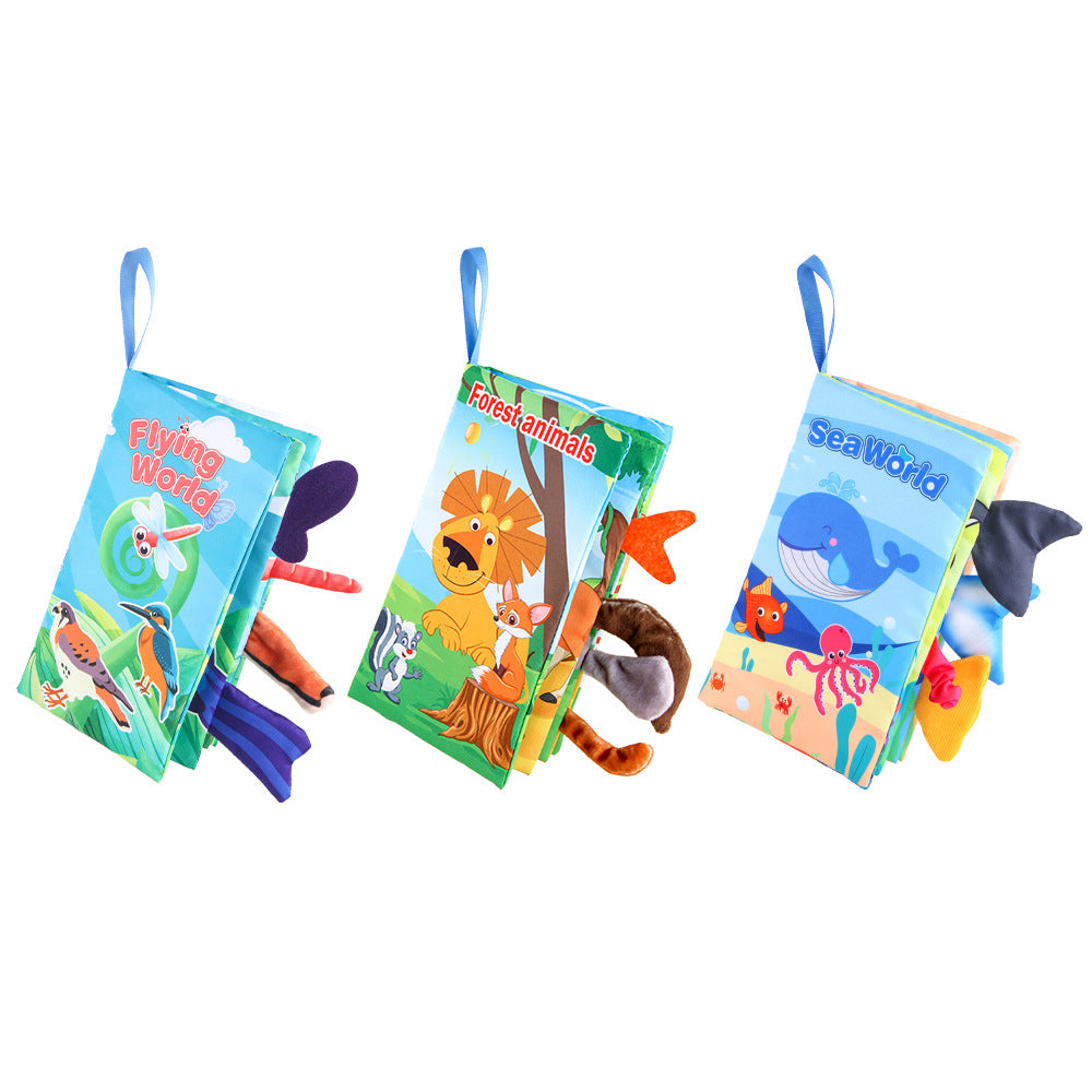 Baby's sea, land and air tail cloth book Ocean Forest flying animal Palm book early education toy with ringing paper - image 5