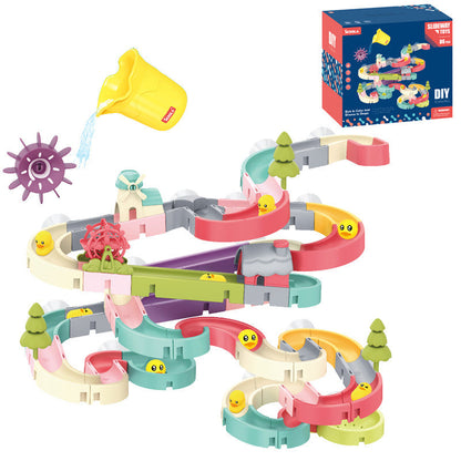 Cross-border children's DIY assembled smooth baby bath toys carousel summer water playing bathroom track toys - image 1