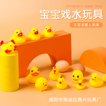 Children's bathing water play vinyl yellow duck baby pinch call Animal cross-border best selling cartoon pig toys wholesale - image 2