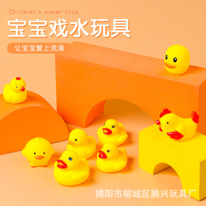 Children's bathing water play vinyl yellow duck baby pinch call Animal cross-border best selling cartoon pig toys wholesale - image 4