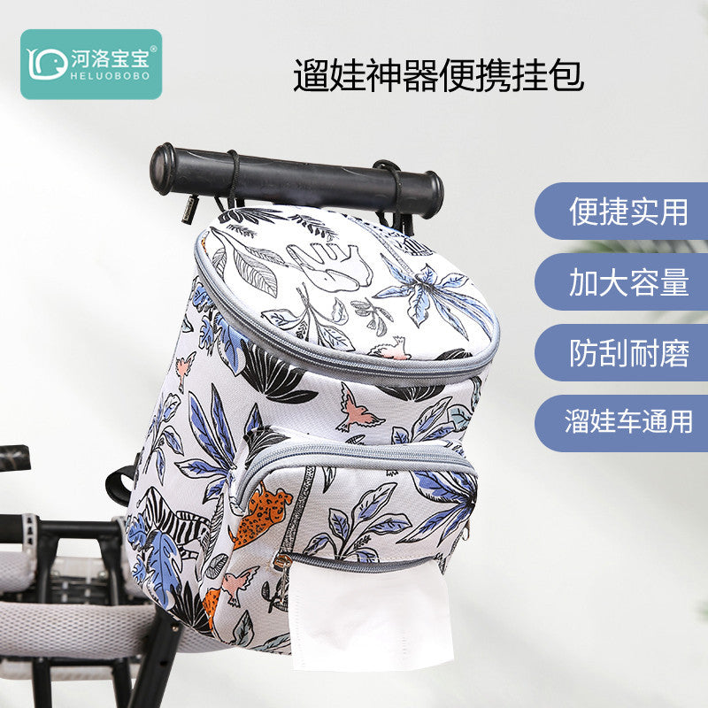 New Large-Capacity Baby Walking Artifact Stroller Hanging Bag Stroller Storage Bag Multi-Functional Stroller Bag Outing Mommy Bag - image 1