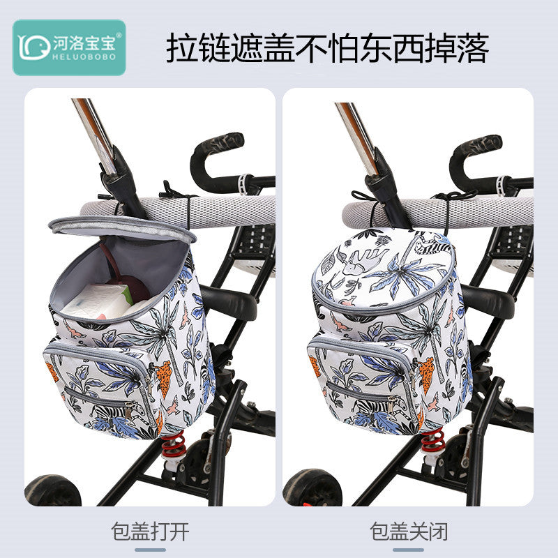 New Large-Capacity Baby Walking Artifact Stroller Hanging Bag Stroller Storage Bag Multi-Functional Stroller Bag Outing Mommy Bag - image 2